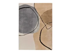 Alfombra interior - abstracto - beige / gris - 140 x 200 cm - LESSIA