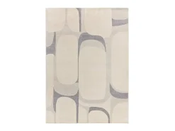 Alfombra interior - abstracto - beige / gris - 80 x 150 cm - PORTO