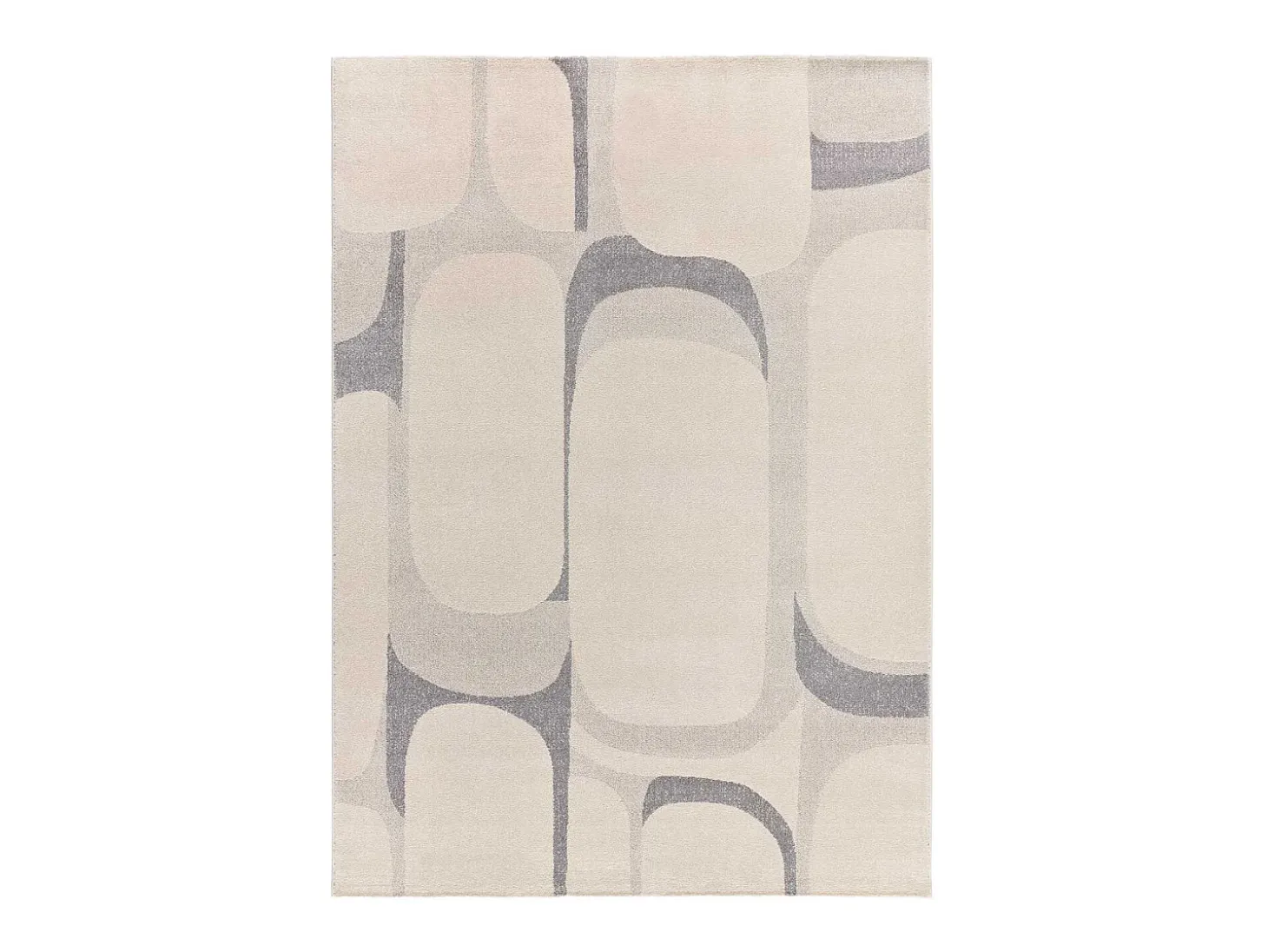 Alfombra interior - abstracto - beige / gris - 160 x 230 cm - PORTO