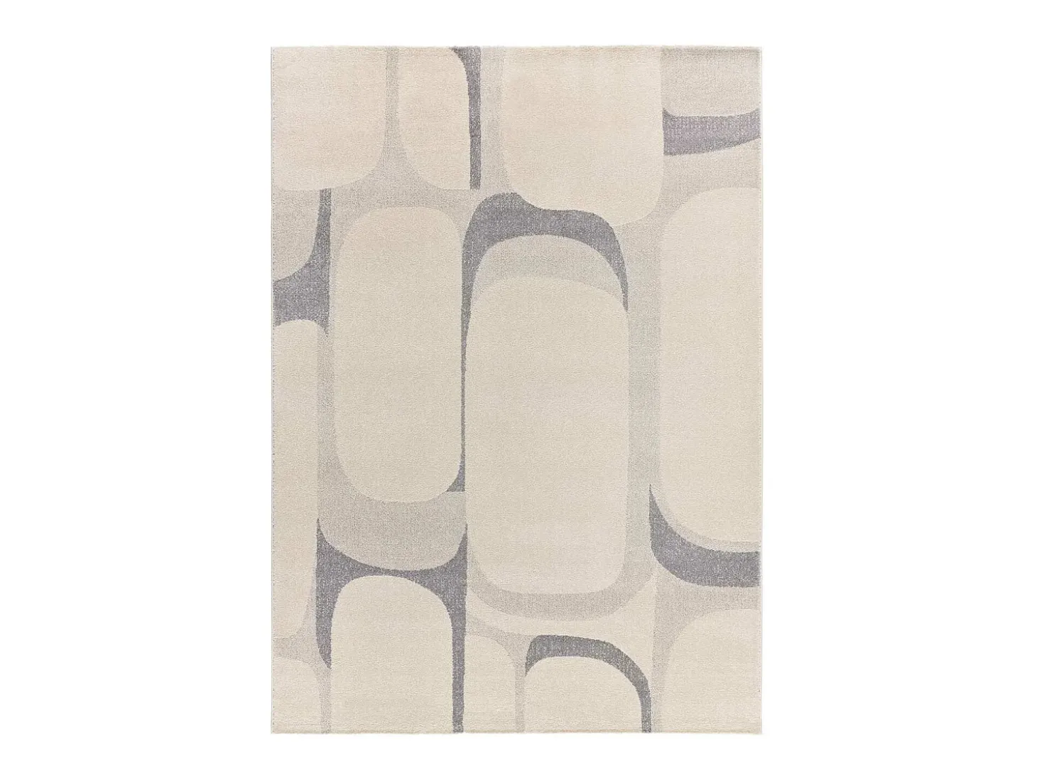 Alfombra interior - abstracto - beige / gris - 200 x 290 cm - PORTO