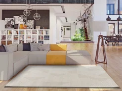 Alfombra interior - abstracto - crema - 80 x 150 cm - HL-GEOMETRIC