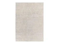 Alfombra interior - abstracto - beige / gris - 133 x 190 cm - PORTO