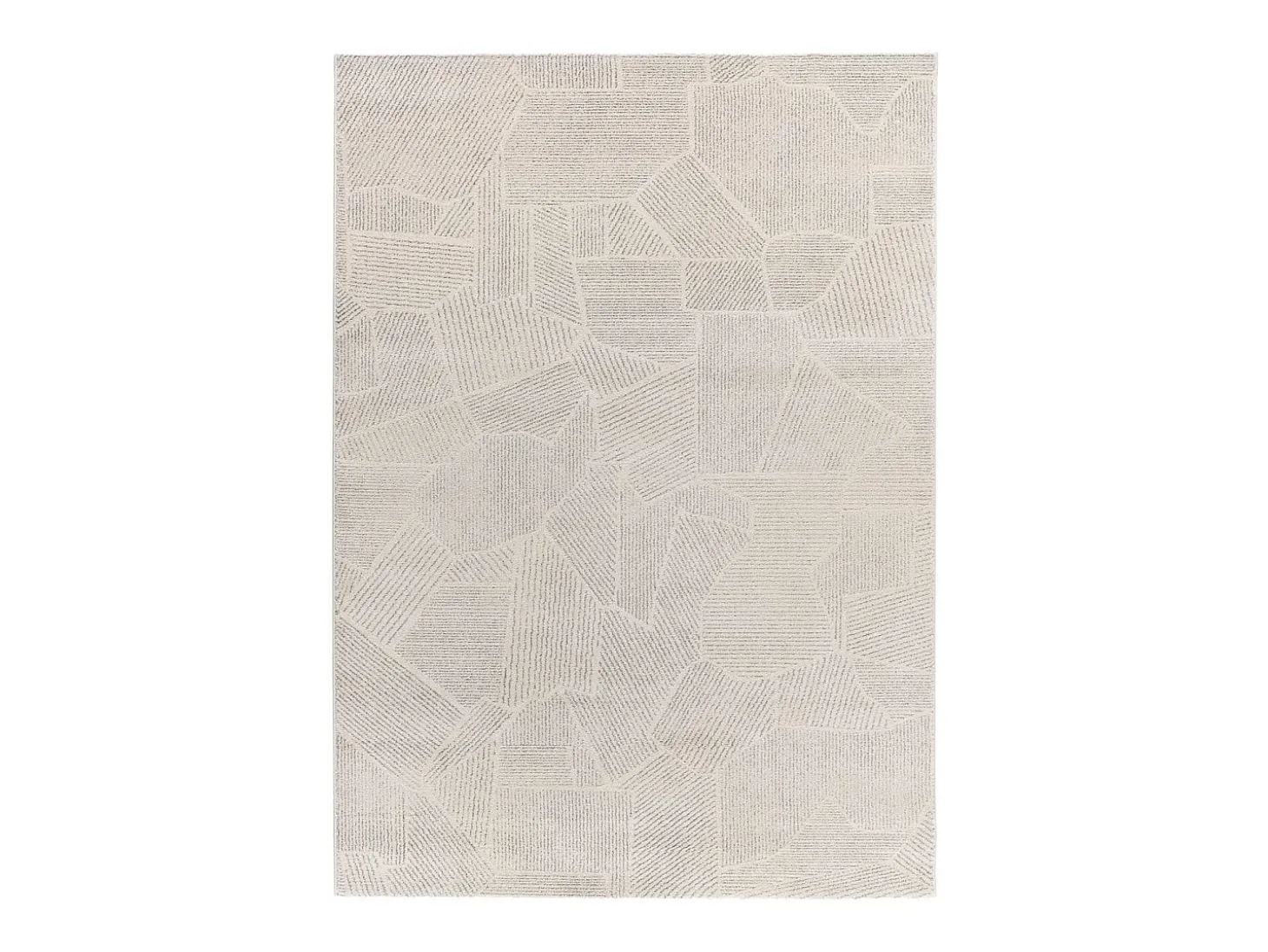 Alfombra interior - abstracto - beige / gris - 133 x 190 cm - PORTO