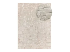 Alfombra interior - abstracto con relieve - beige - 80 x 150 cm - BARESA