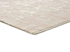 Alfombra interior - abstracto con relieve - beige - 80 x 150 cm - BARESA