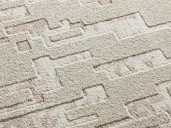 Alfombra interior - abstracto con relieve - beige - 80 x 150 cm - BARESA