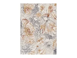 Alfombra interior - abstracto con relieve - crema / multicolor - 160 x 230 cm - AMARA