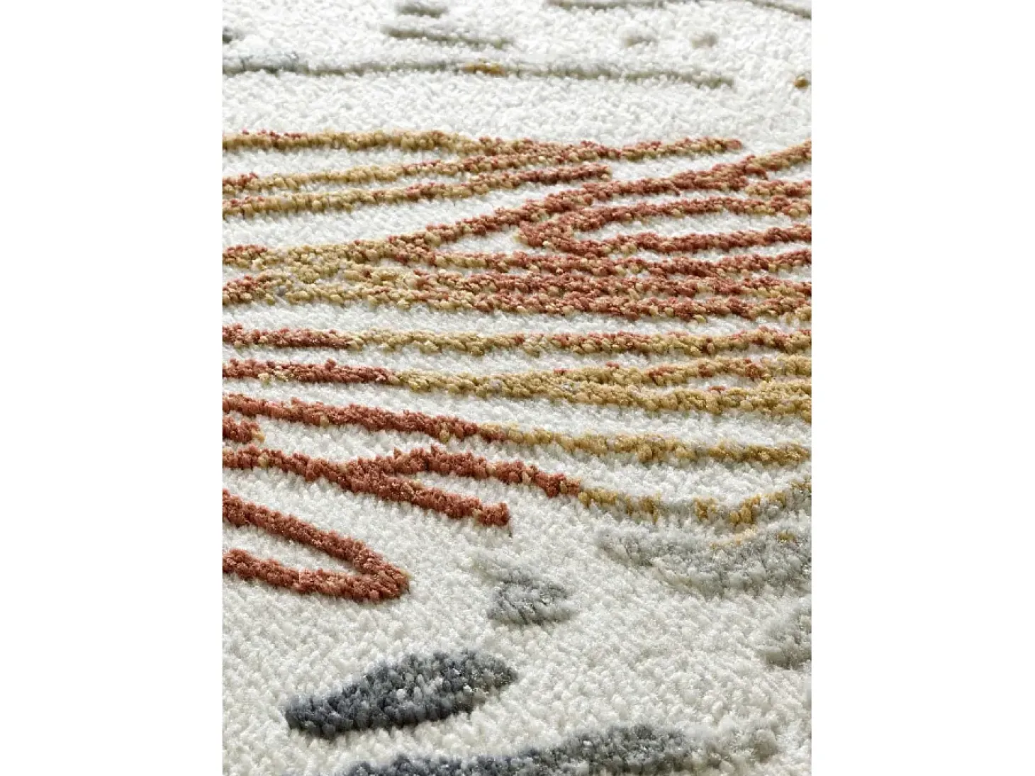 Alfombra interior - abstracto con relieve - crema / multicolor - 160 x 230 cm - AMARA