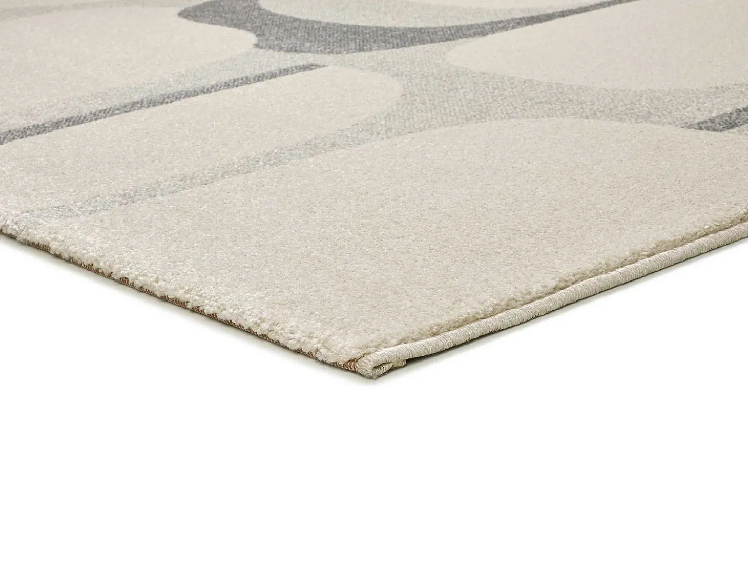 Alfombra interior - abstracto - beige / gris - 133 x 190 cm - PORTO