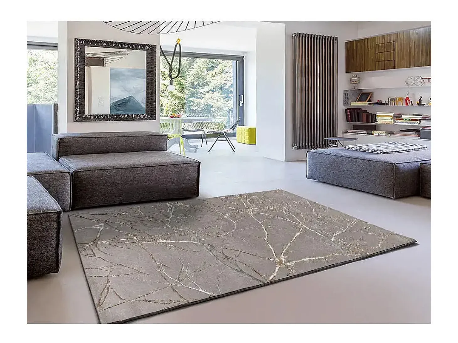 Alfombra interior - efecto mármol - gris - 200 x 290 cm - CREATION