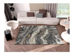Alfombra interior - efecto mármol - gris - 140 x 200 cm - MARMOL ONDA