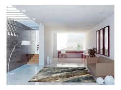 Alfombra interior - efecto mármol - gris - 80 x 150 cm - MARMOL MADERA