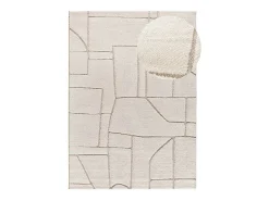 Alfombra interior - escandinavo con relieve - blanco - 120 x 170 cm - DIENA