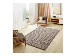 Alfombra interior - escandinavo con relieve - piedra - 126 x 190 cm - JUNO