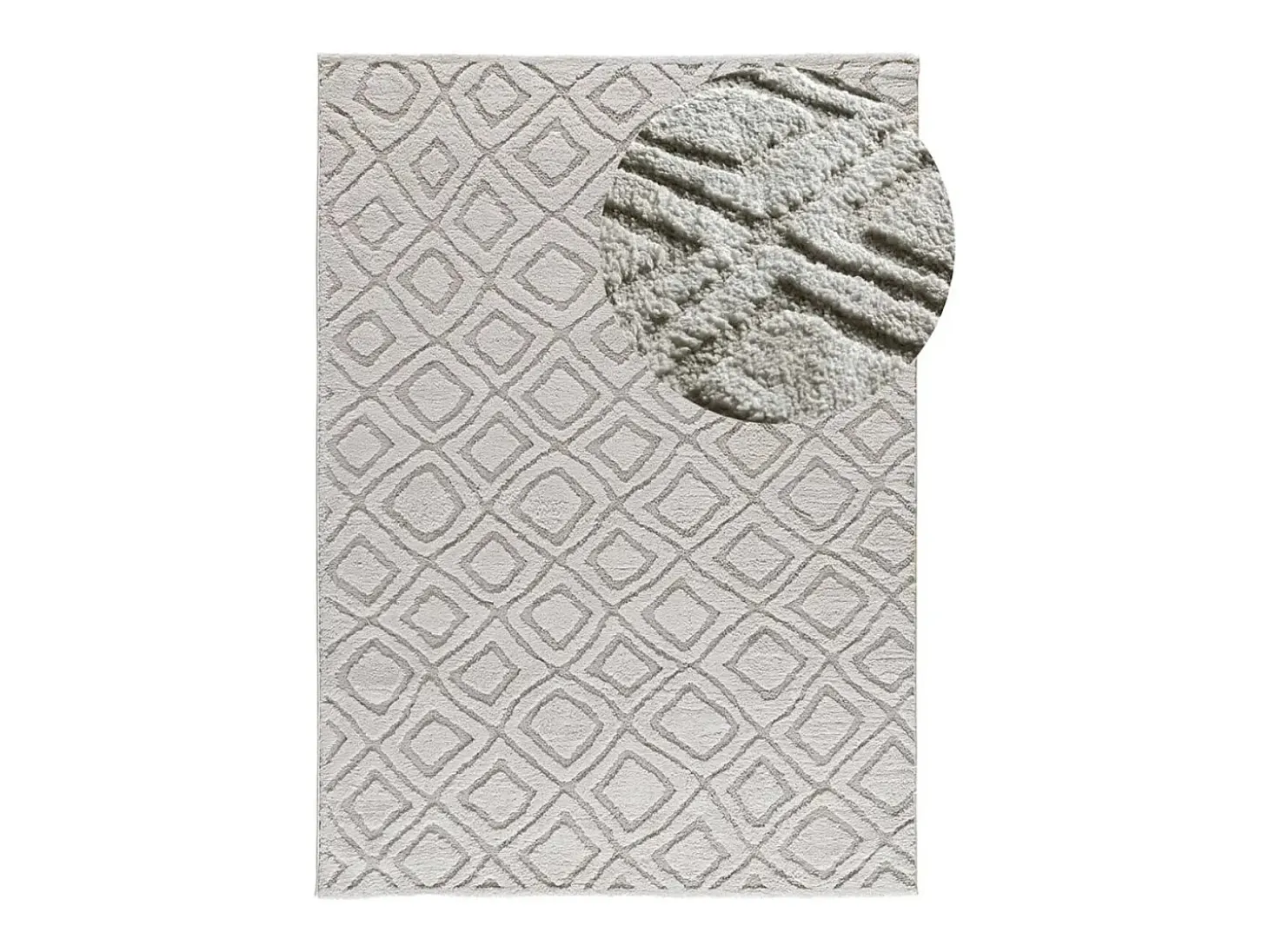 Alfombra interior - escandinavo con relieve - gris - 190 x 285 cm - JUNO