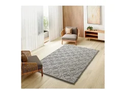 Alfombra interior - escandinavo con relieve - gris - 190 x 285 cm - JUNO