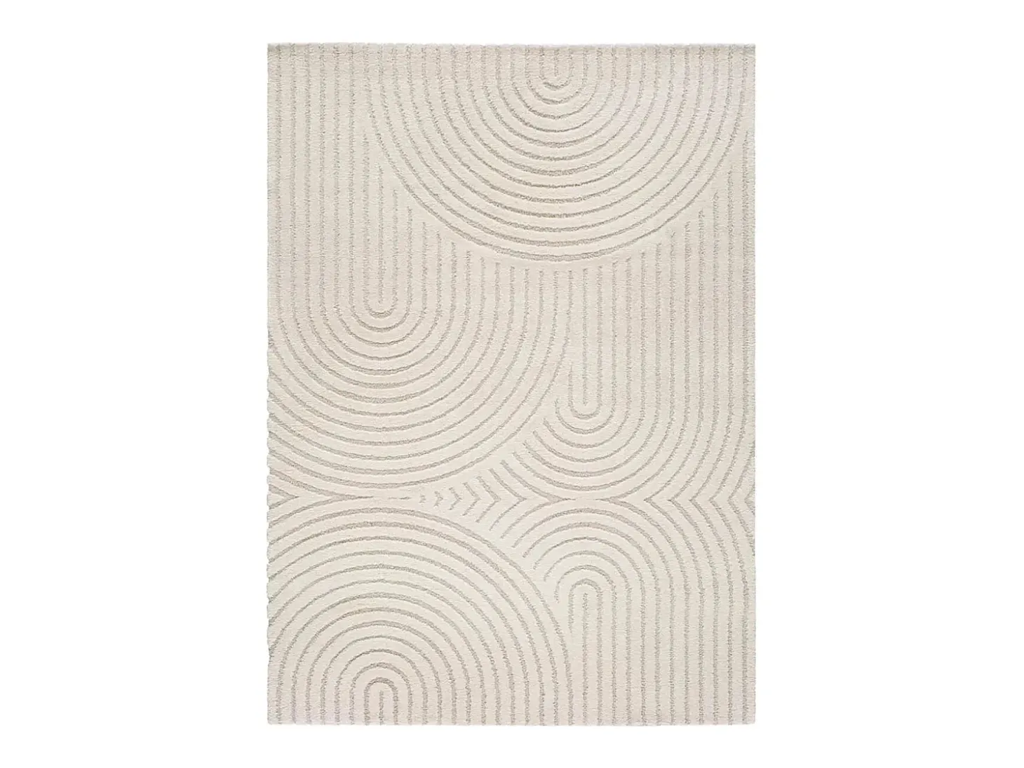 Alfombra interior - escandinavo con relieve - blanco - 120 x 170 cm - LINA