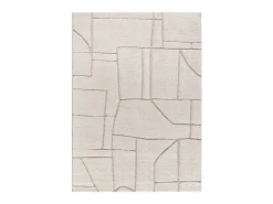 Alfombra interior - escandinavo con relieve - blanco - 80 x 150 cm - DIENA