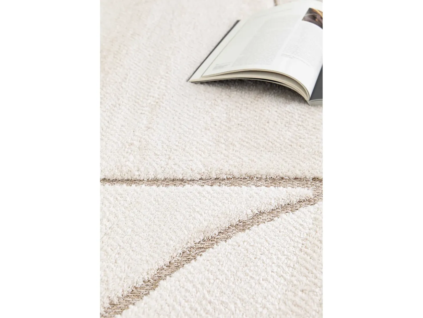 Alfombra interior - escandinavo con relieve - blanco - 80 x 150 cm - DIENA