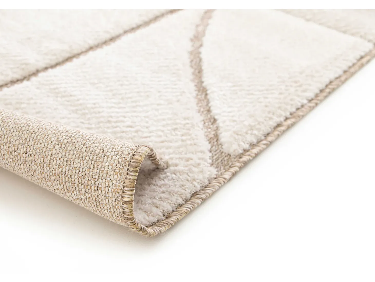 Alfombra interior - escandinavo con relieve - blanco - 80 x 150 cm - DIENA