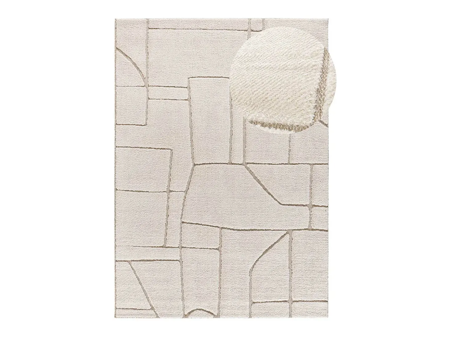 Alfombra interior - escandinavo con relieve - blanco - 80 x 150 cm - DIENA