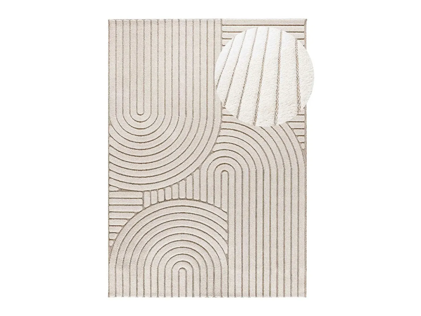 Alfombra interior - escandinavo con relieve - blanco - 80 x 150 cm - DIENA