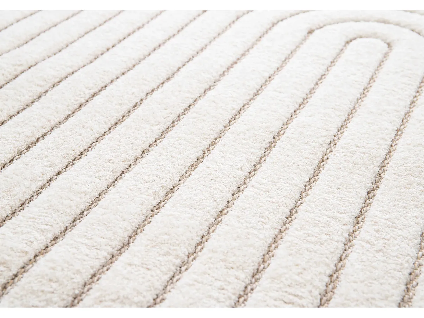 Alfombra interior - escandinavo con relieve - blanco - 80 x 150 cm - DIENA