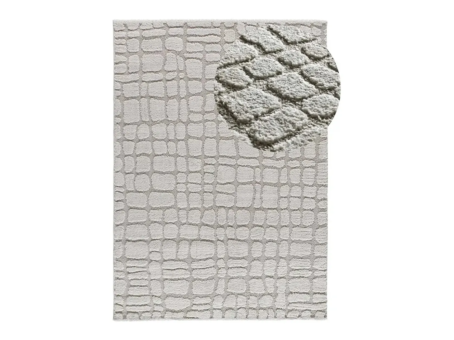 Alfombra interior - escandinavo con relieve - gris - 126 x 190 cm - JUNO