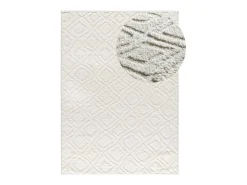 Alfombra interior - escandinavo con relieve - blanco - 152 x 235 cm - JUNO