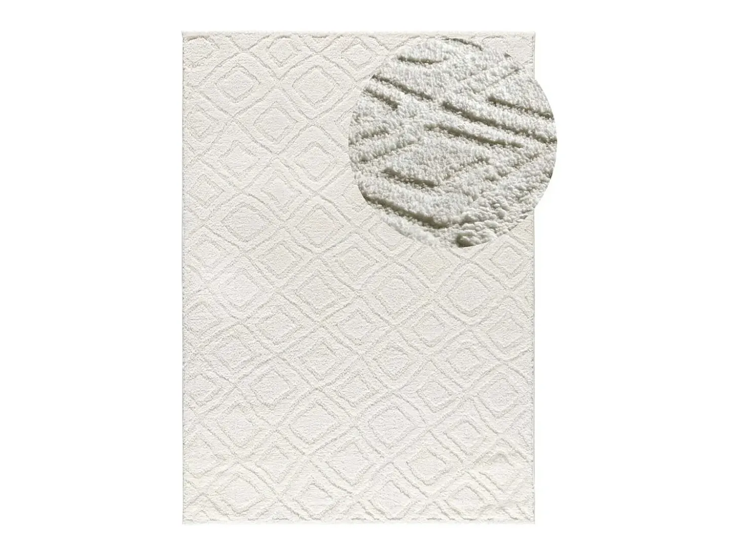 Alfombra interior - escandinavo con relieve - blanco - 152 x 235 cm - JUNO