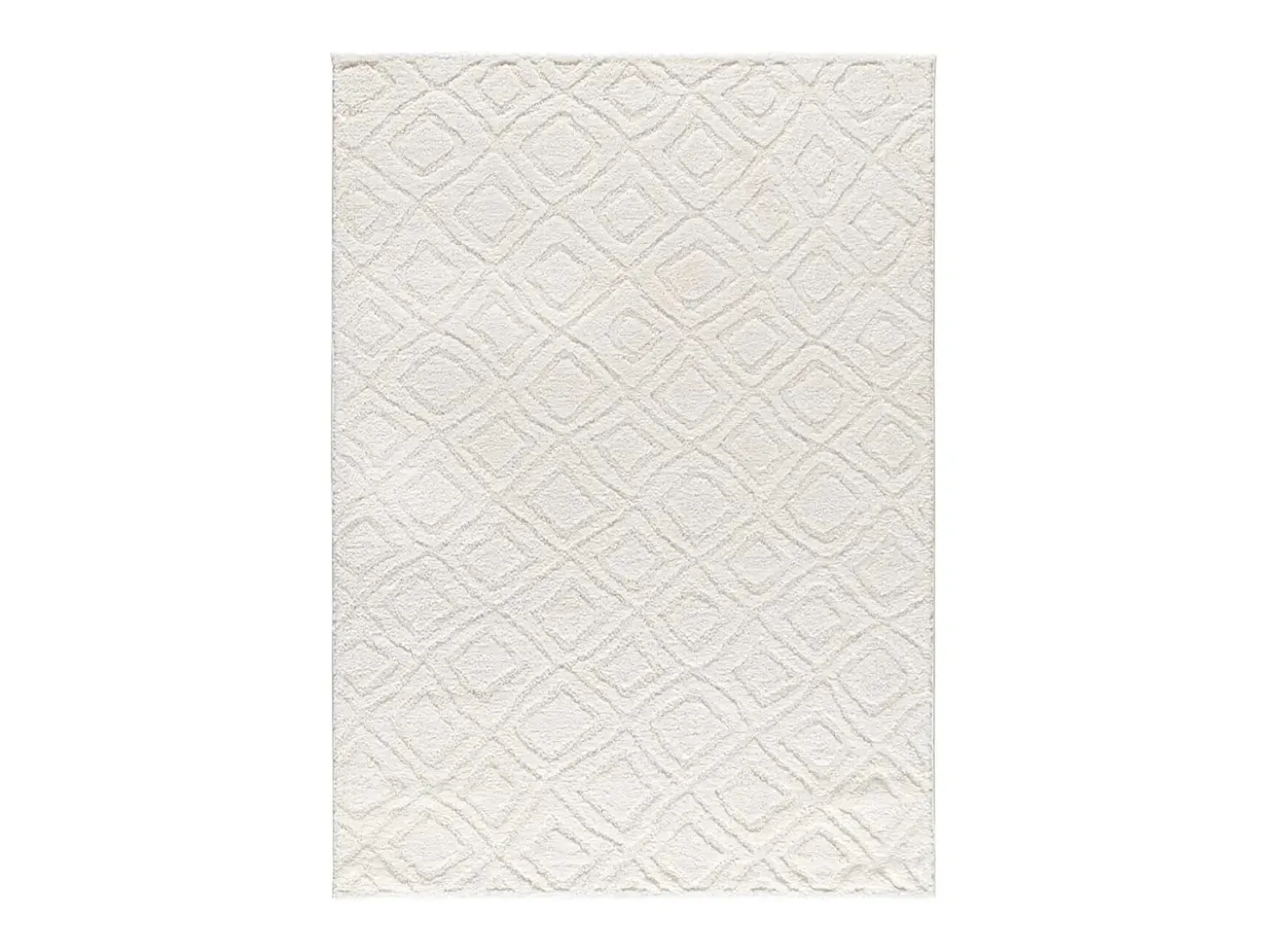 Alfombra interior - escandinavo con relieve - blanco - 152 x 235 cm - JUNO