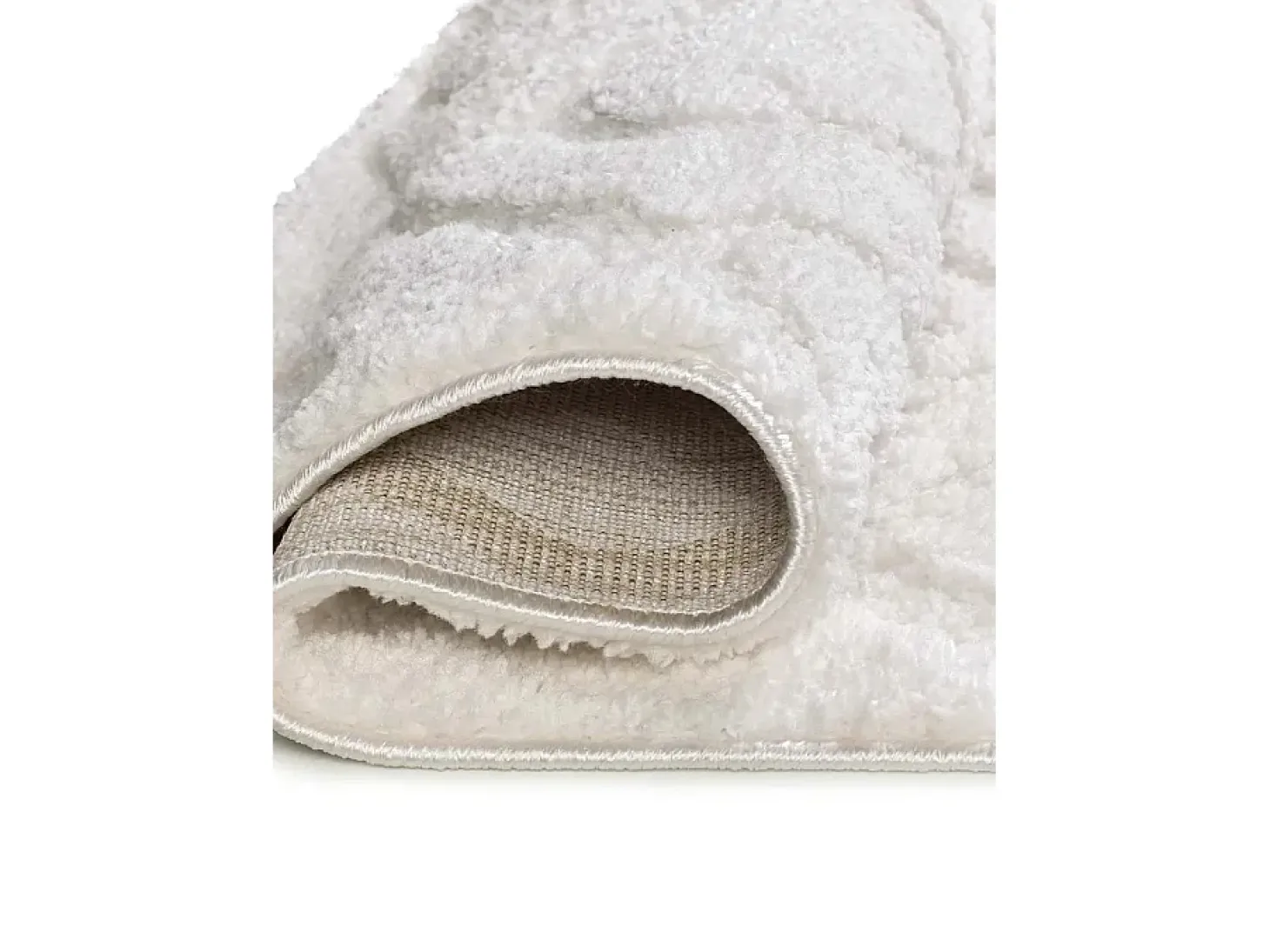 Alfombra interior - escandinavo con relieve - blanco - 152 x 235 cm - JUNO