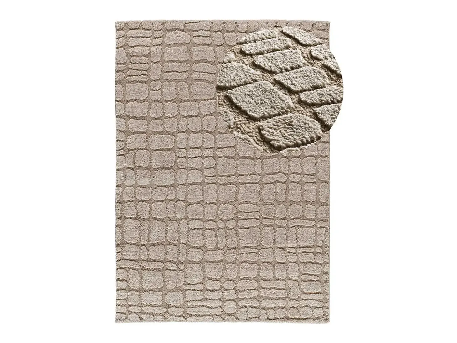 Alfombra interior - escandinavo con relieve - piedra - 152 x 235 cm - JUNO
