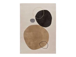 Alfombra interior - formas orgánicas - beige / negro - 160 x 230 cm - LESSIA