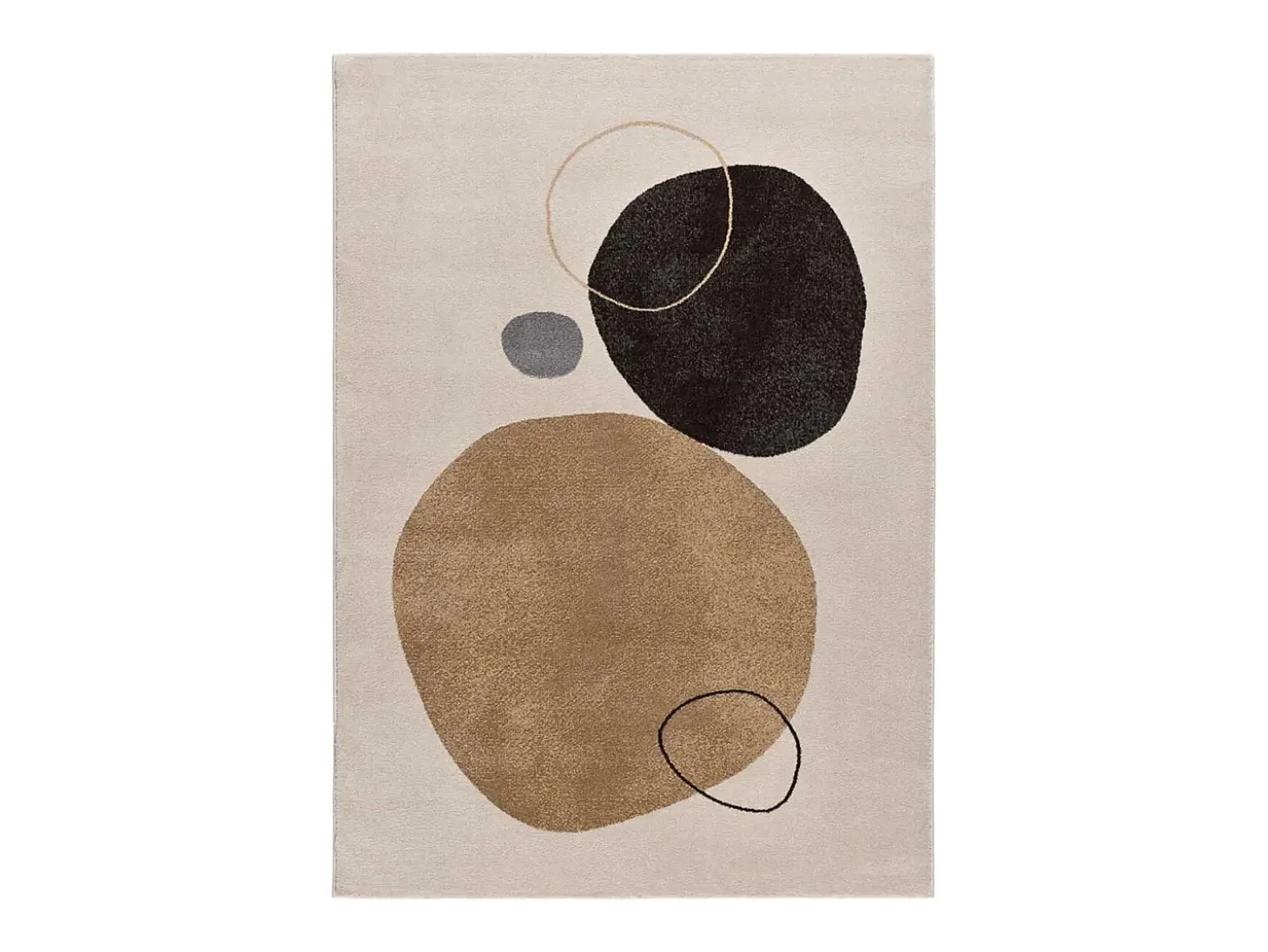 Alfombra interior - formas orgánicas - beige / negro - 160 x 230 cm - LESSIA