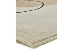 Alfombra interior - formas orgánicas - beige / negro - 80 x 150 cm - LESSIA