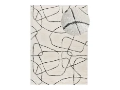 Alfombra interior - geométrico - blanco - 140 x 200 cm - BLANCHE