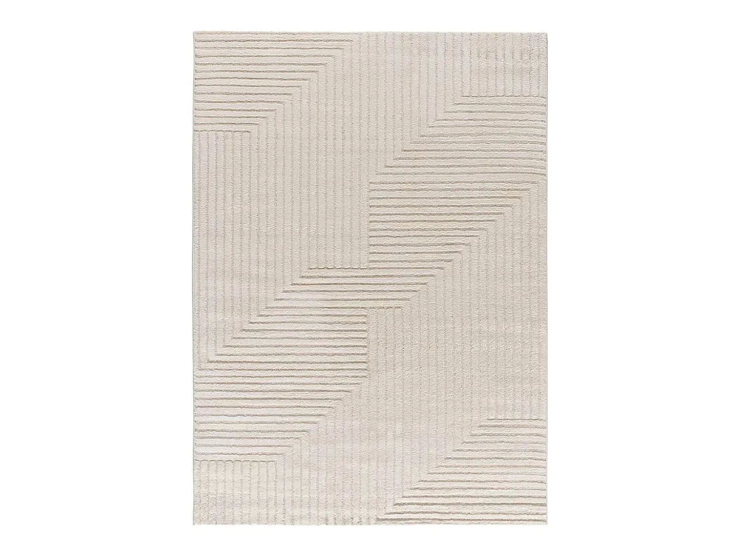 Alfombra interior - geométrico con relieve - crema - 120 x 170 cm - VERONA