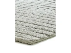 Alfombra interior - geométrico con relieve - gris - 152 x 235 cm - JUNO