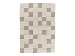 Alfombra interior - geométrico con relieve - crema - 160 x 230 cm - VERONA