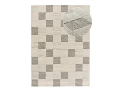 Alfombra interior - geométrico con relieve - crema - 160 x 230 cm - VERONA