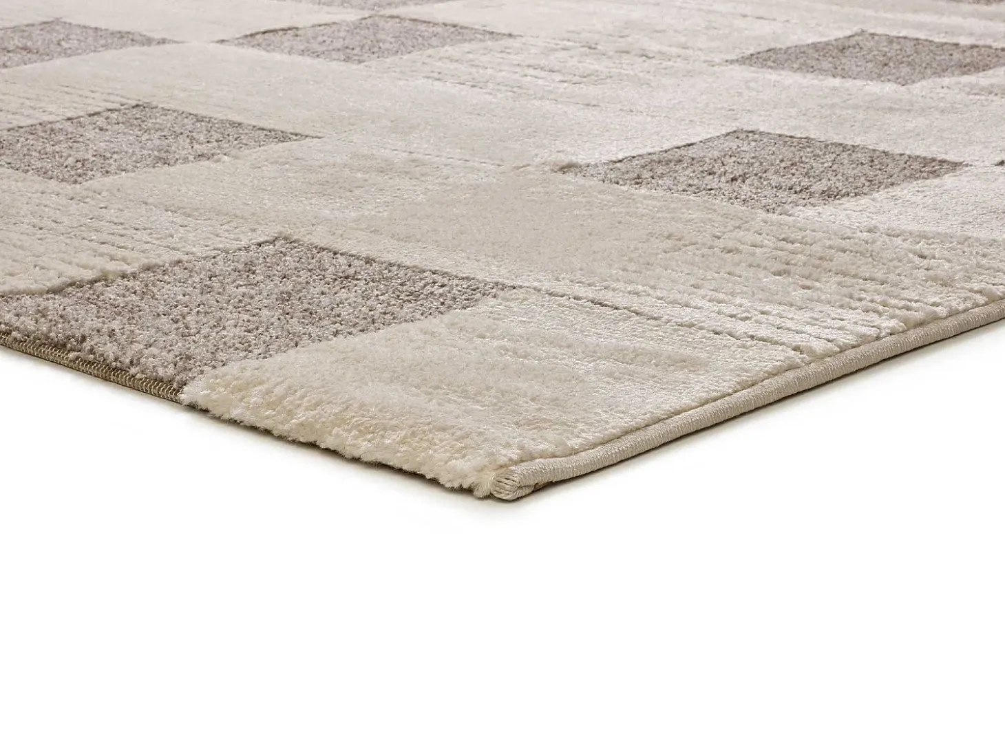 Alfombra interior - geométrico con relieve - crema - 160 x 230 cm - VERONA