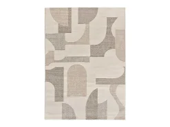 Alfombra interior - geométrico con relieve - crema - 160 x 230 cm - VERONA