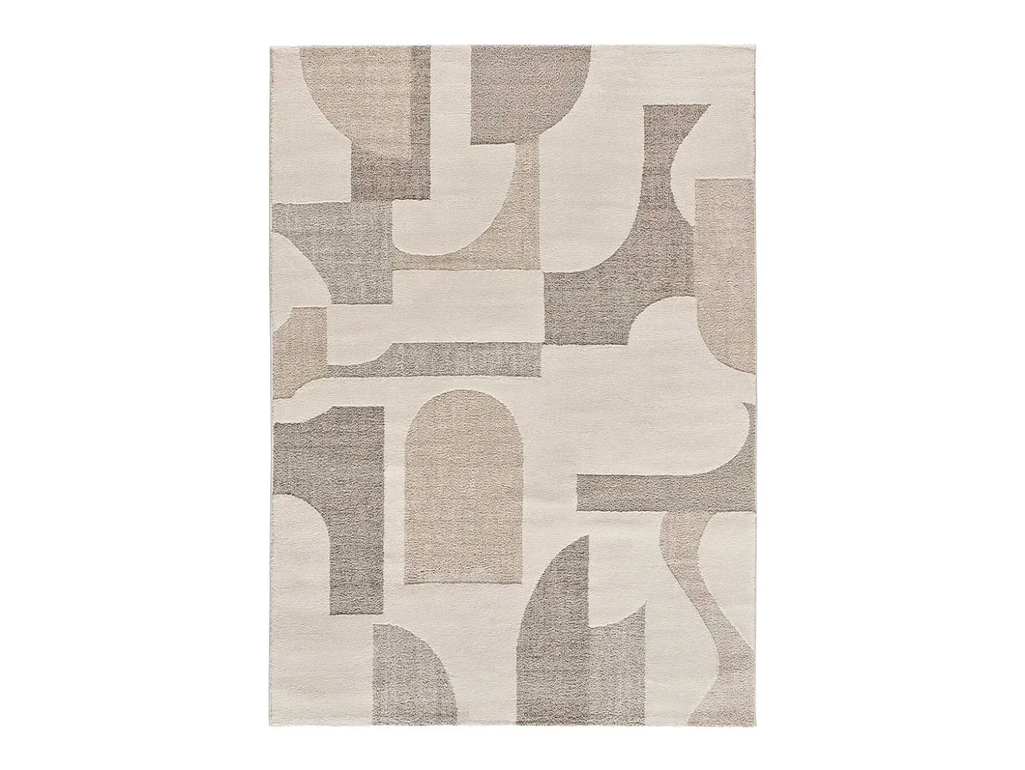 Alfombra interior - geométrico con relieve - crema - 160 x 230 cm - VERONA