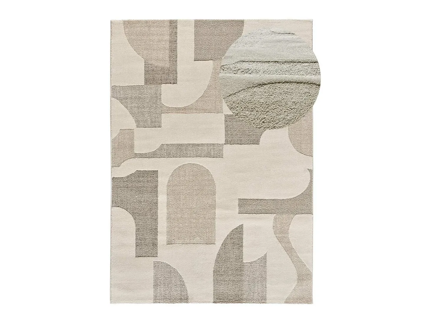 Alfombra interior - geométrico con relieve - crema - 160 x 230 cm - VERONA