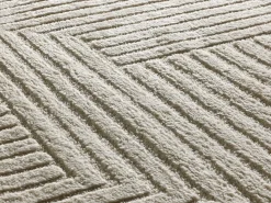 Alfombra interior - geométrico con relieve - crema - 80 x 150 cm - VERONA
