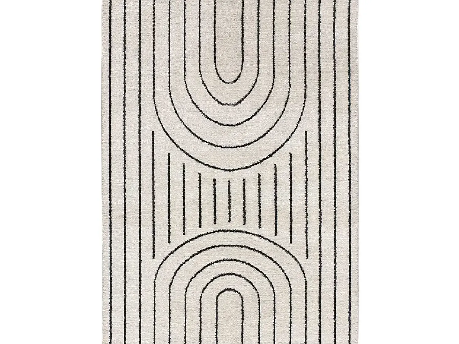 Alfombra interior - geométrico - blanco - 80 x 150 cm - BLANCHE