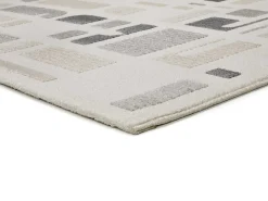 Alfombra interior - geométrico con relieve - plata - 160 x 230 cm - FLORA