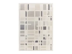 Alfombra interior - geométrico con relieve - plata - 160 x 230 cm - FLORA