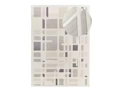 Alfombra interior - geométrico con relieve - plata - 160 x 230 cm - FLORA